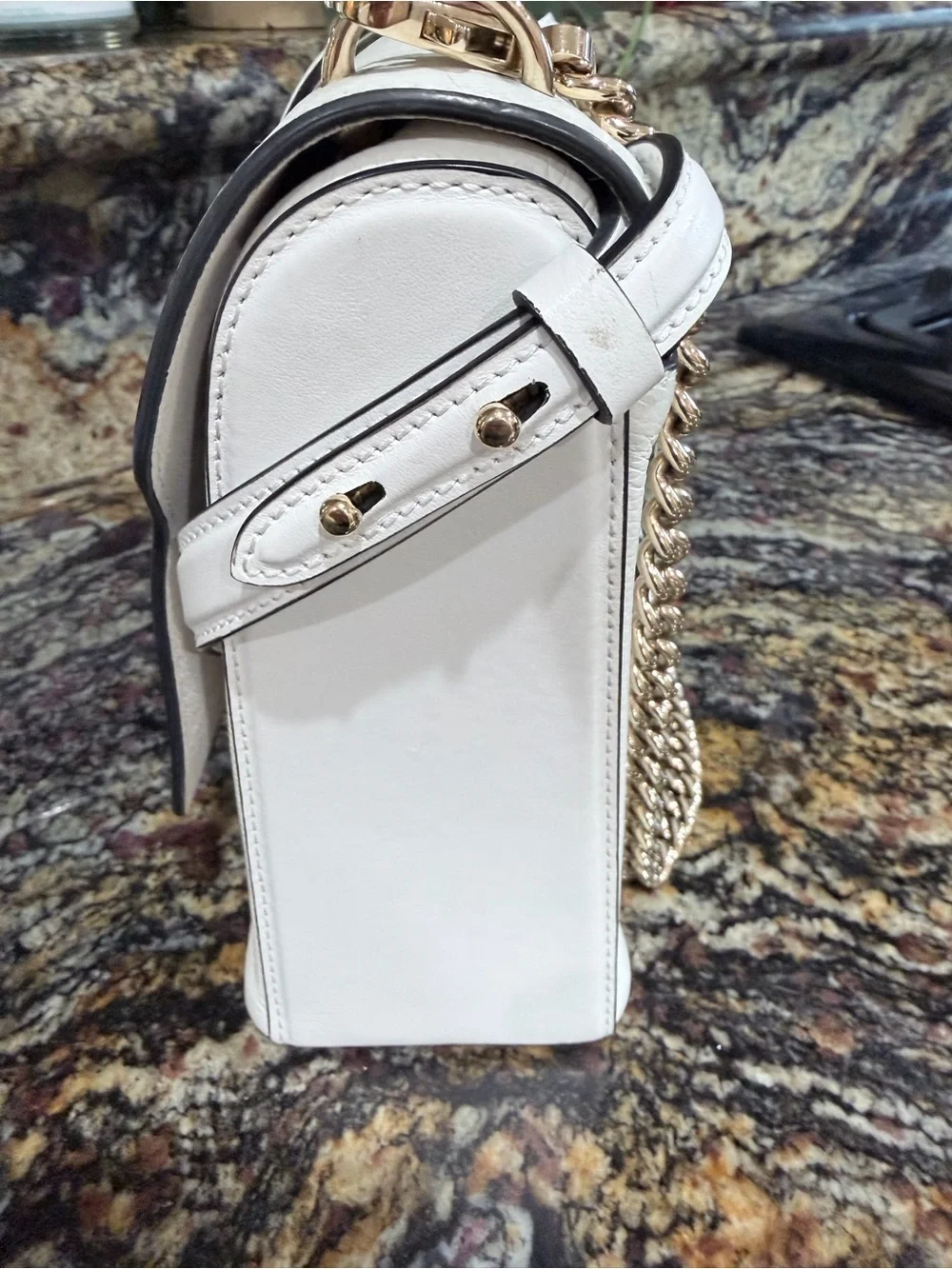 Christian Louboutin White Leather Roubylou Shoulder Bag with 2 straps - Picture 4 of 16
